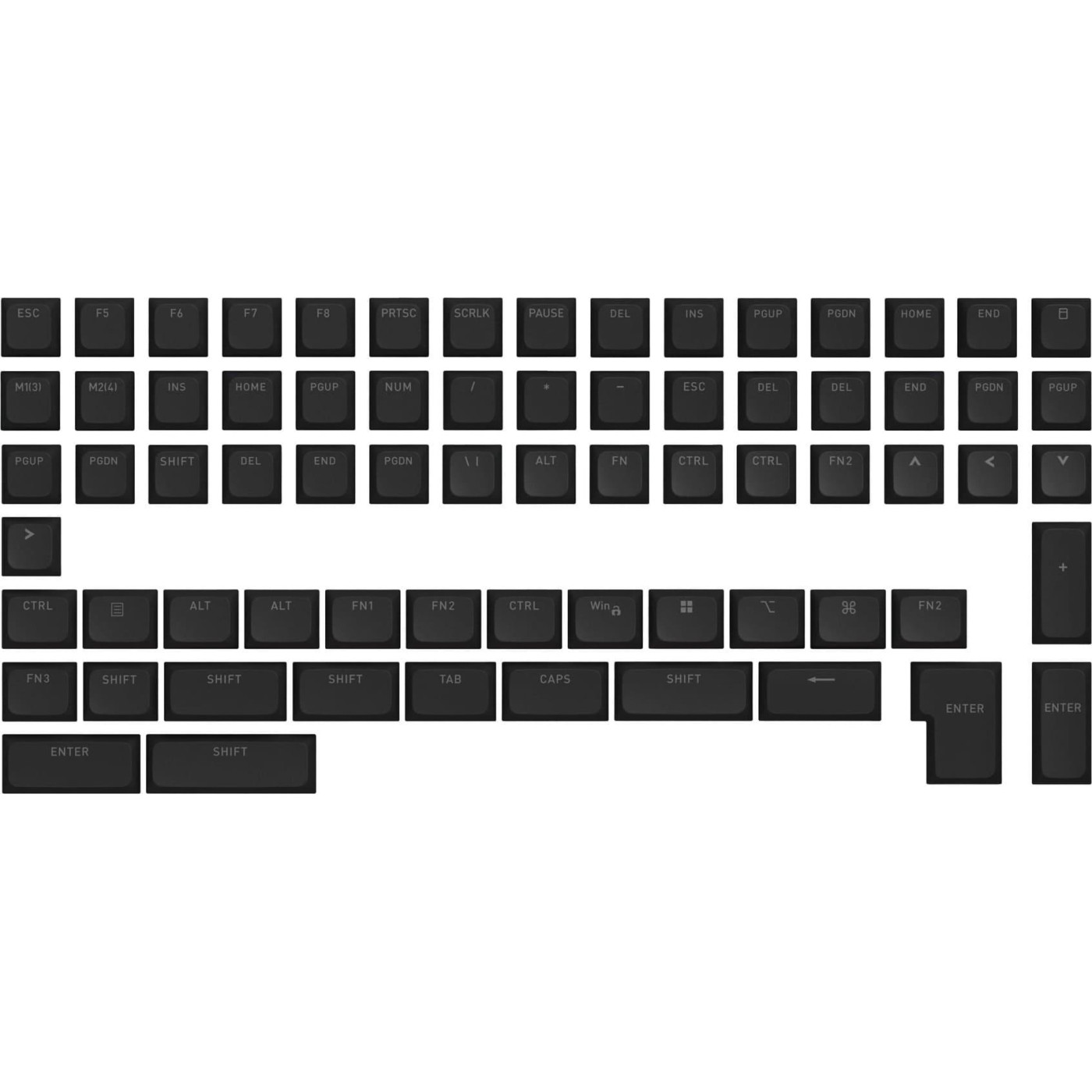 Набор кейкапов HATOR OMA Profile PBT Keycap Set Black UK-EU ANSI/ISO (HTS502)