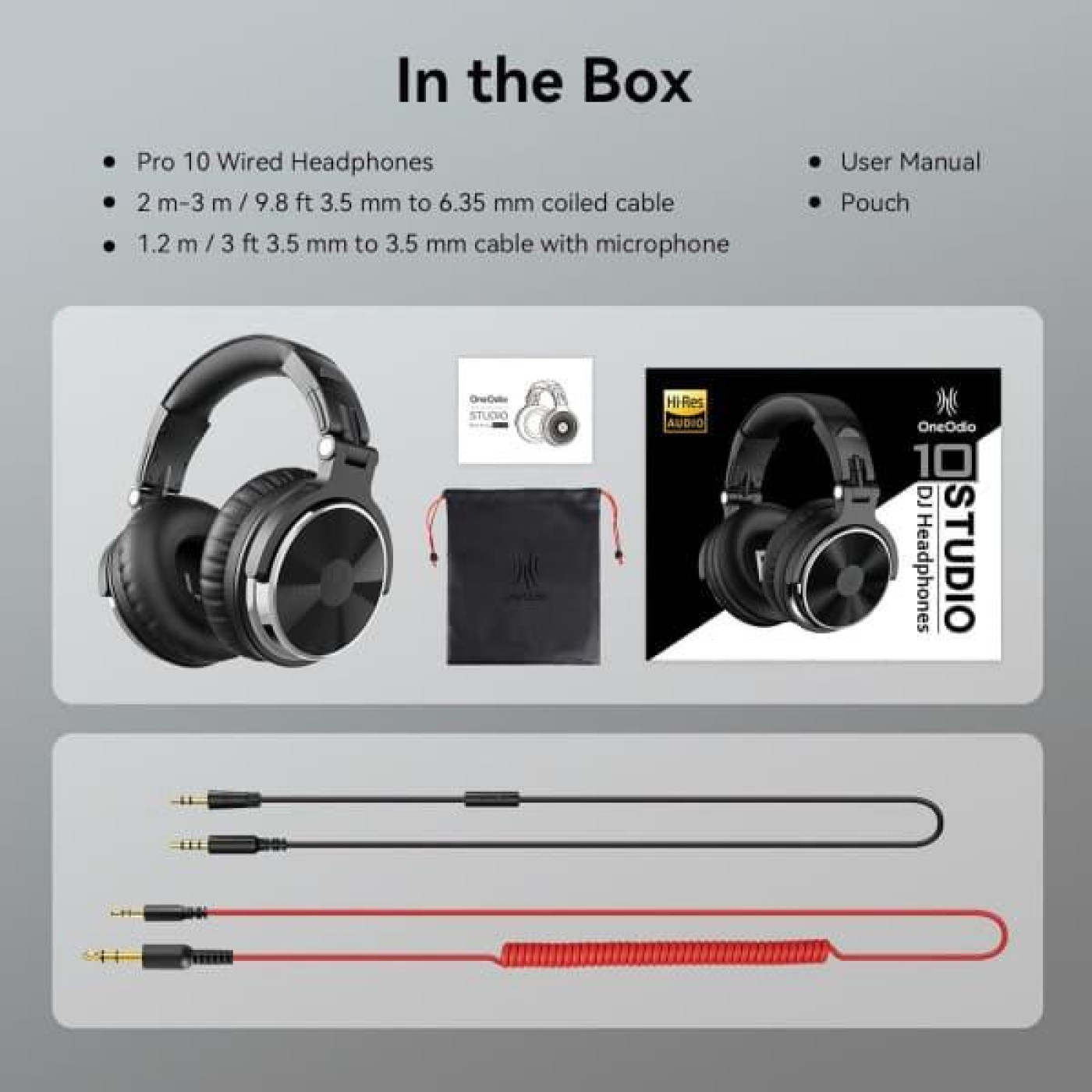 Наушники OneOdio Pro 10 3,5мм/6,35мм Black (Pro 10 Black)