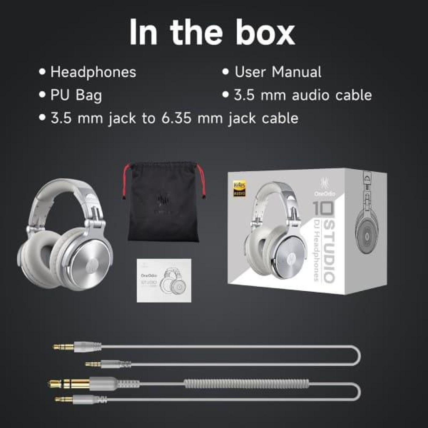 Наушники OneOdio Pro 10 3,5мм/6,35мм Silver (Pro 10 Silver)