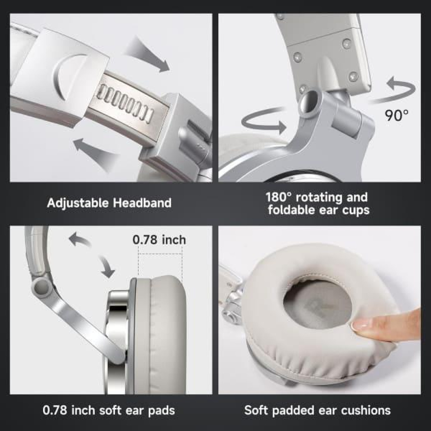 Наушники OneOdio Pro 10 3,5мм/6,35мм Silver (Pro 10 Silver)