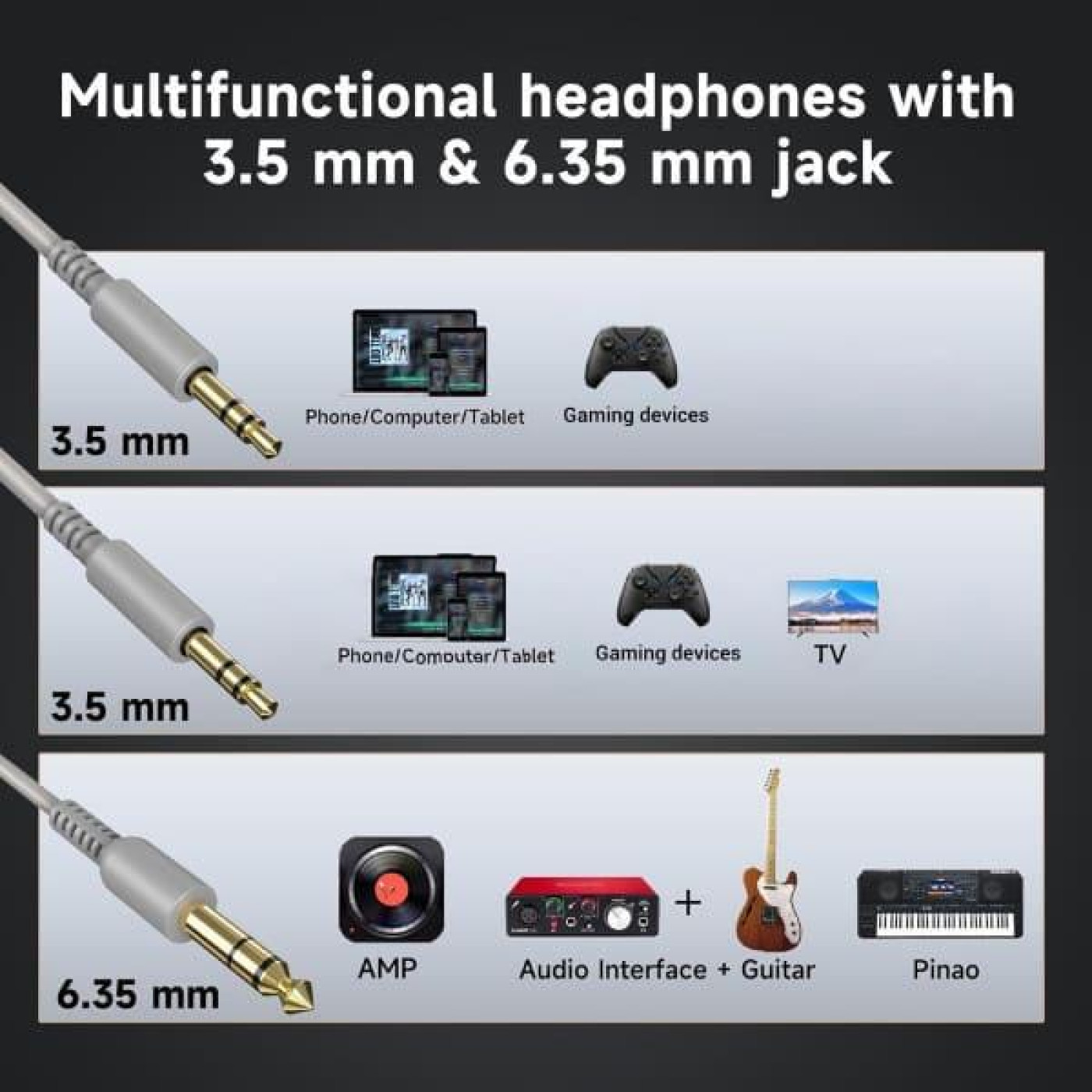 Наушники OneOdio Pro 10 3,5мм/6,35мм Silver (Pro 10 Silver)