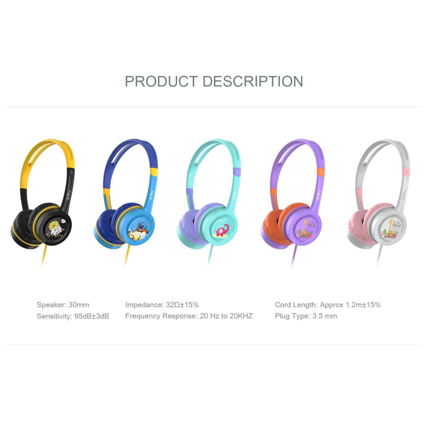 Наушники Havit HV-H210d Black, AUX (3.5мм), 32 Ом, кабель 1.2м (6939119057800)