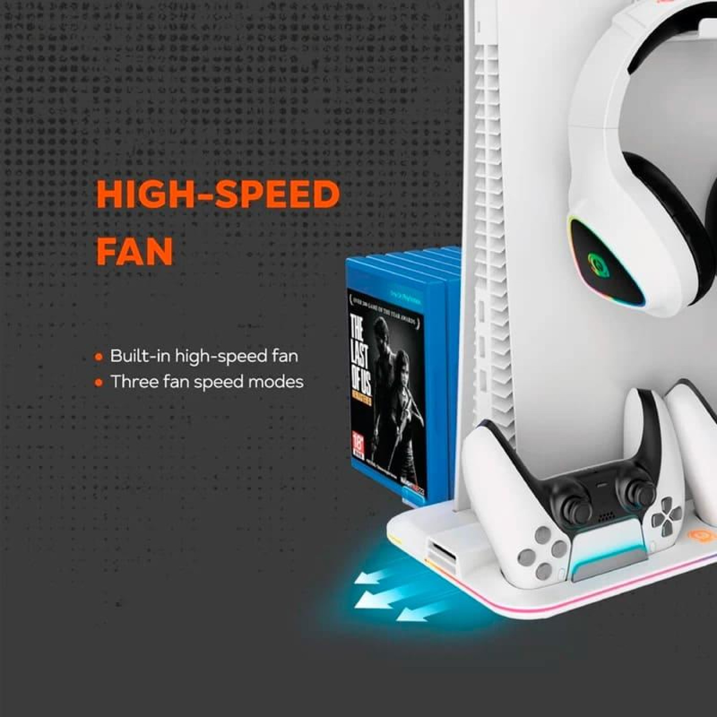 Пидставка для охолодження Canyon CS-5 RGB PS5 Charge White (CND-CSPS5W)