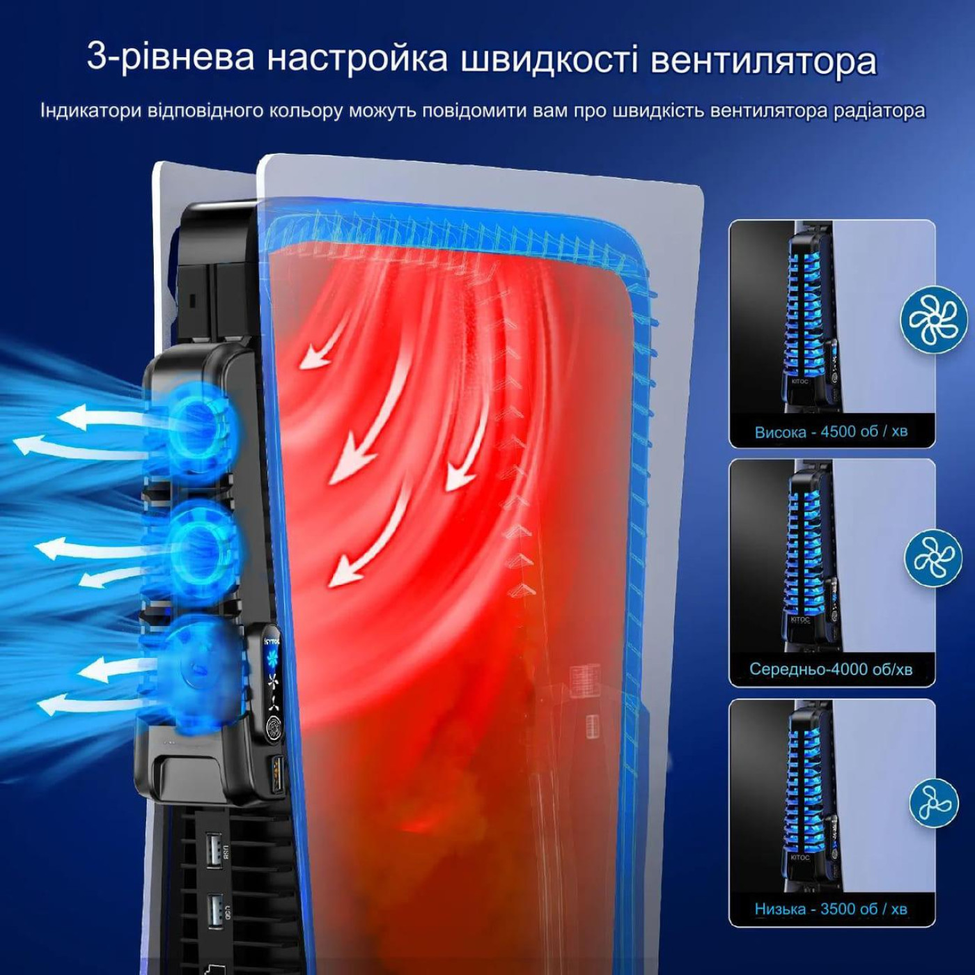 Док-станція з охолодженням KYTOK для PlayStation 5 Ditital, PlayStation 5 Disc, PS5 Б/в