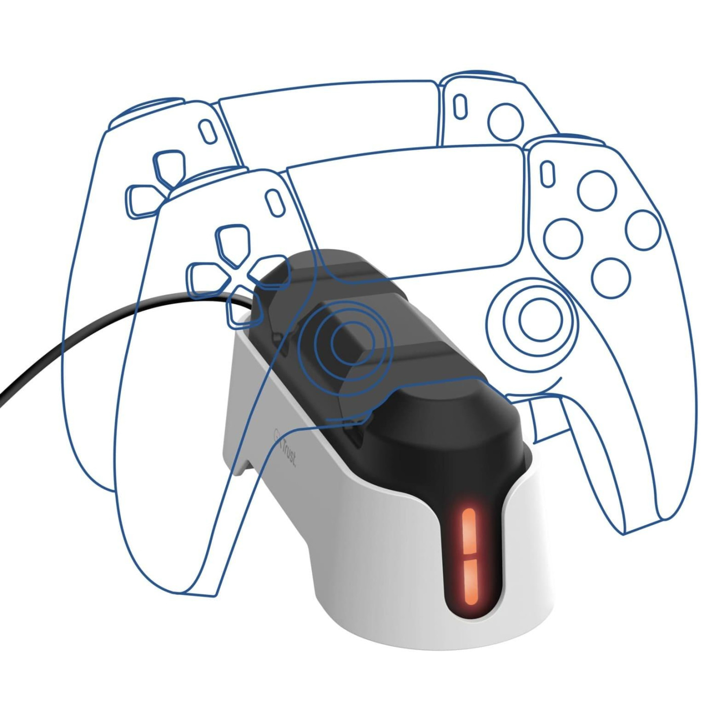 Зарядна станція для геймпадів Trust GXT 228 for PS5 White