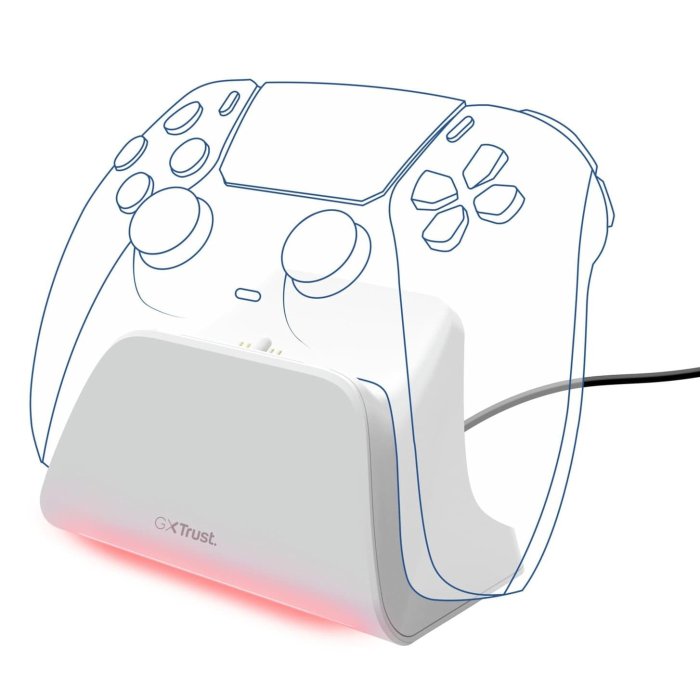 Зарядная станция для геймпадов Trust GXT 255W for PS5 White