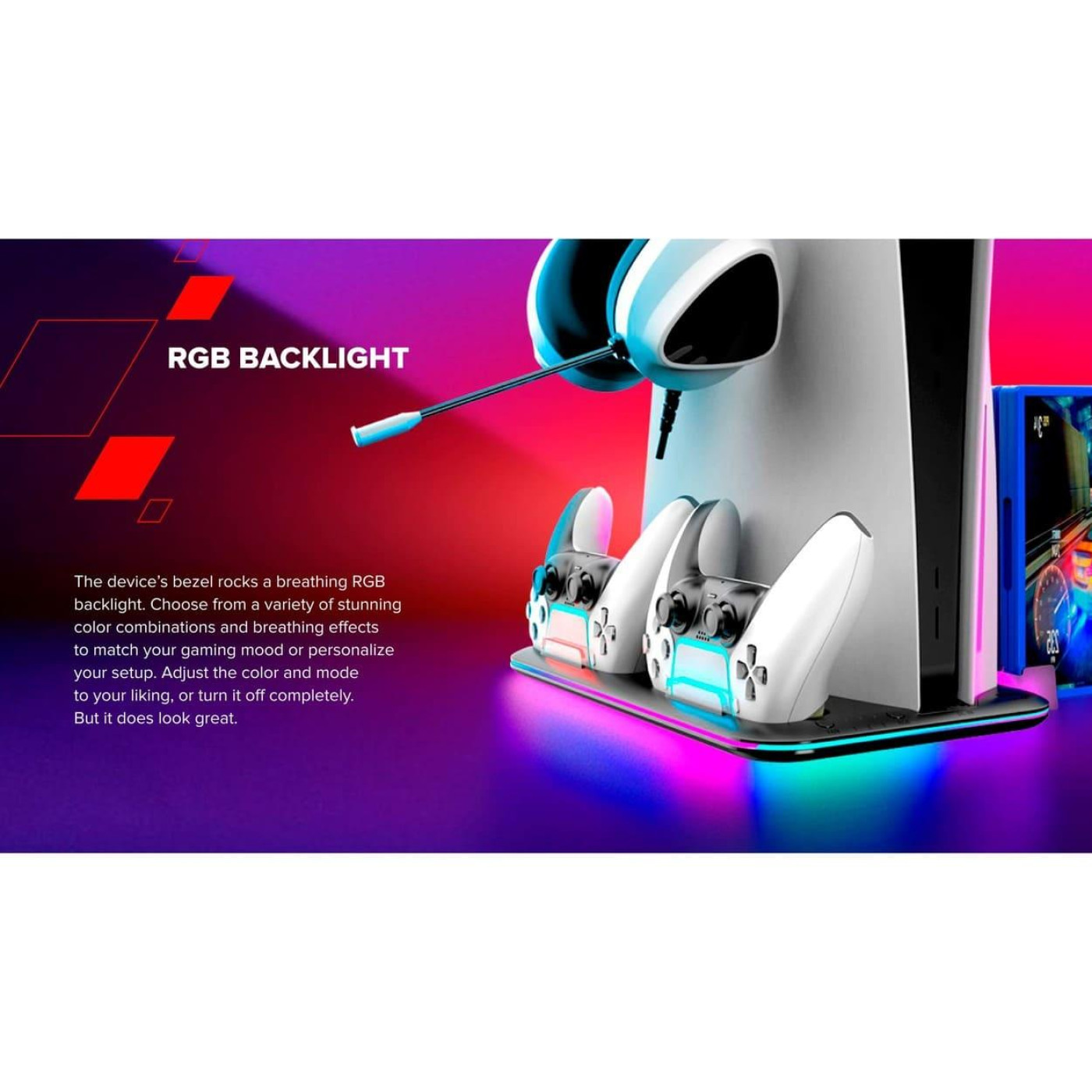 Підставка CANYON cooling stand CS-51 RGB для PS5 Slim/DE Charge Black