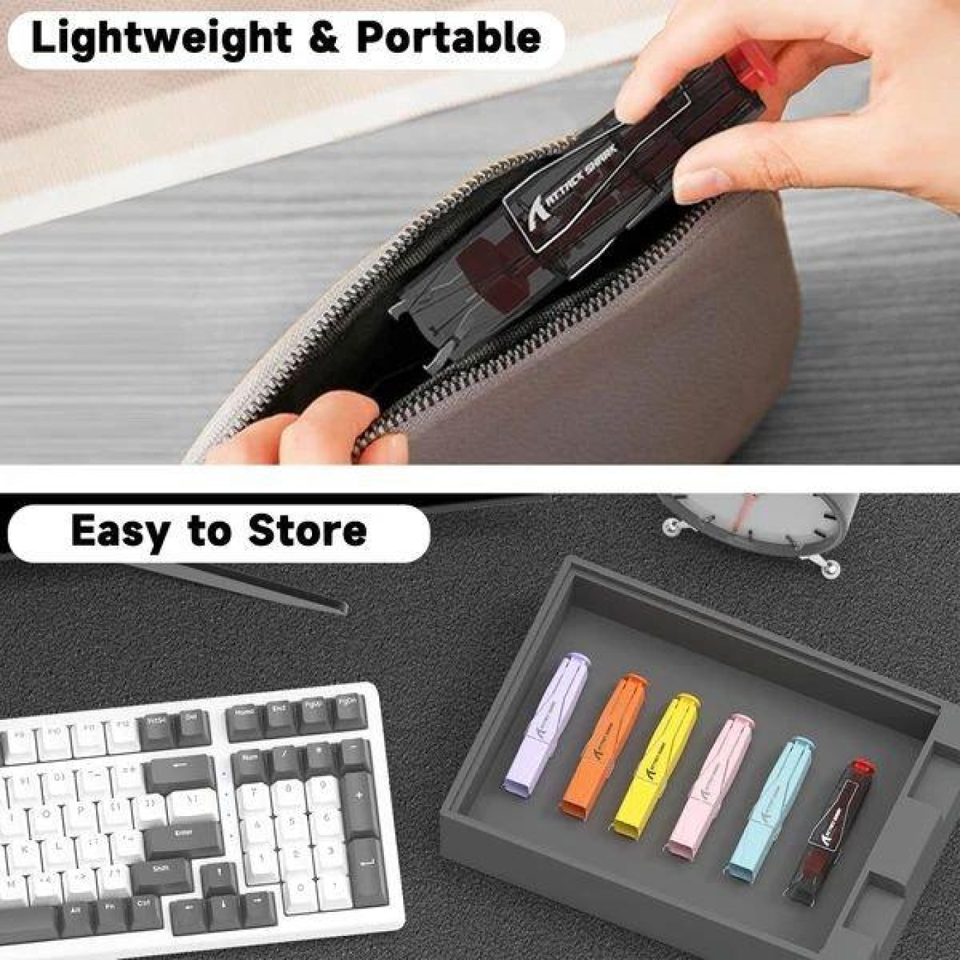 Пуллер Attack Shark KS01 Keycap & Switch Puller Black Translucent