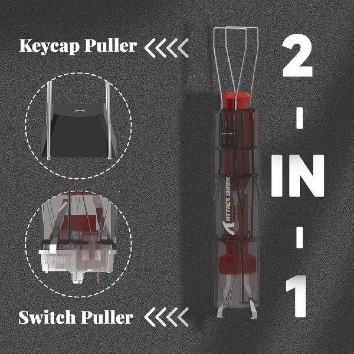 Пуллер Attack Shark KS01 Keycap & Switch Puller Black Translucent
