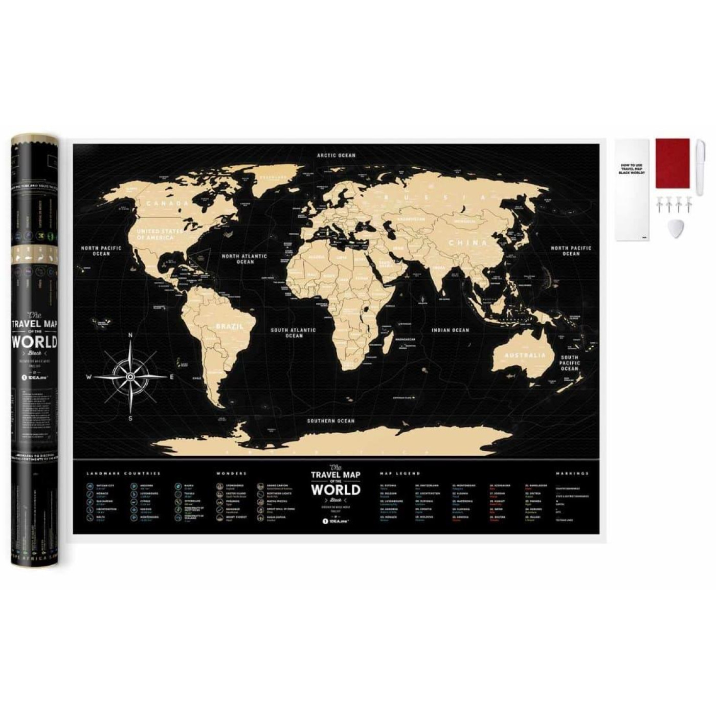 Настольная игра Скретч карта мира Travel Map™ Black World (13007)