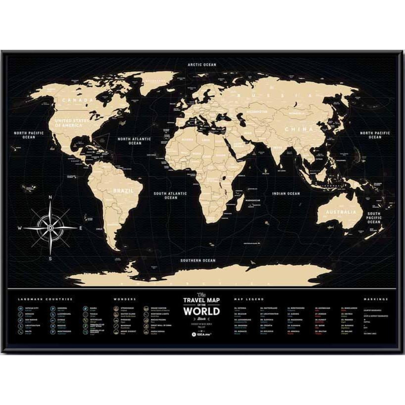Настольная игра Скретч карта мира Travel Map™ Black World (13007)