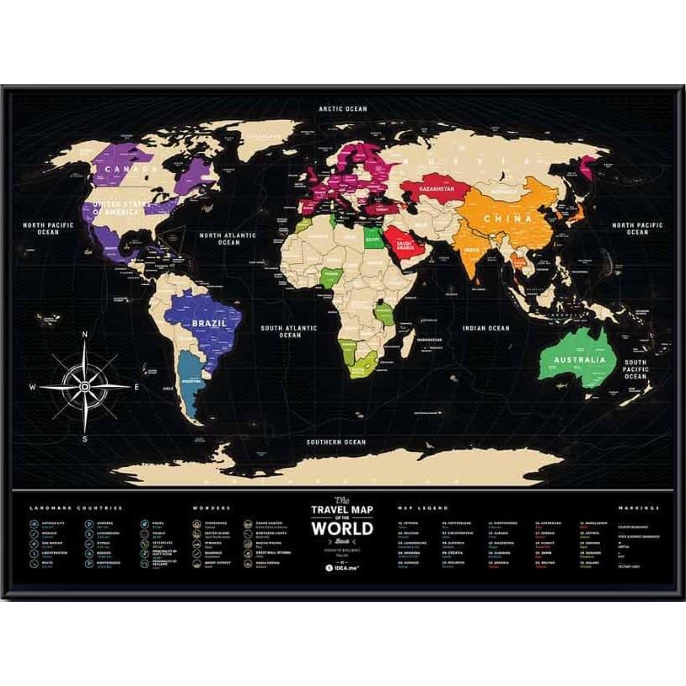 Настольная игра Скретч карта мира Travel Map™ Black World (13007)