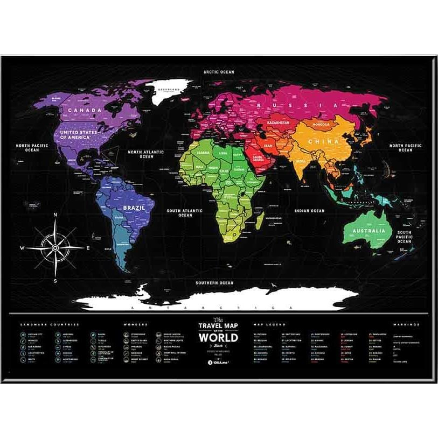 Настольная игра Скретч карта мира Travel Map™ Black World (13007)