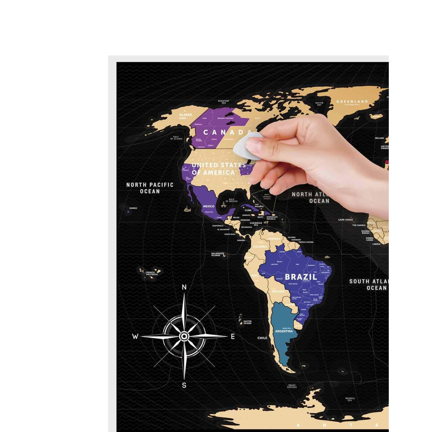 Настольная игра Скретч карта мира Travel Map™ Black World (13007)