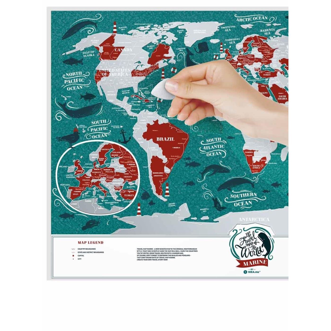Настольная игра Скретч карта мира Travel Map™ Marine World (13020)