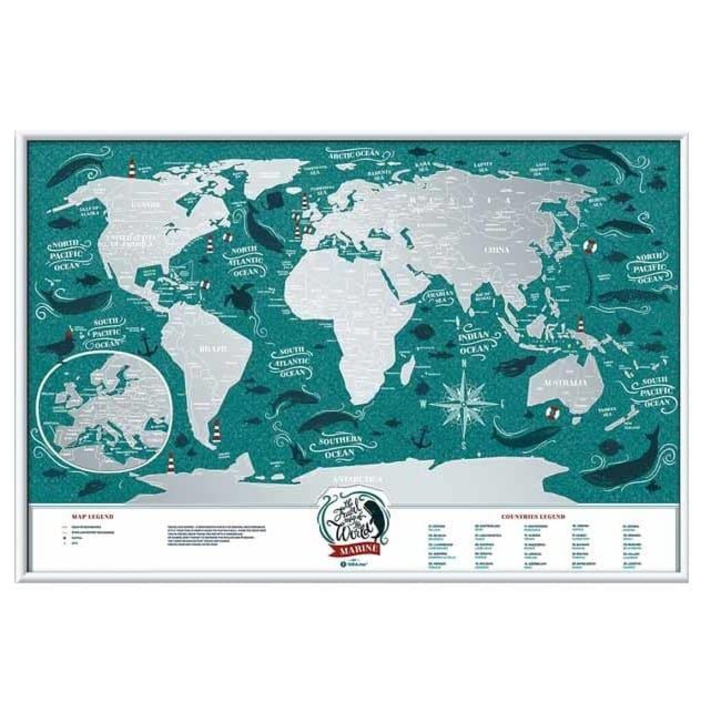 Настольная игра Скретч карта мира Travel Map™ Marine World (13020)
