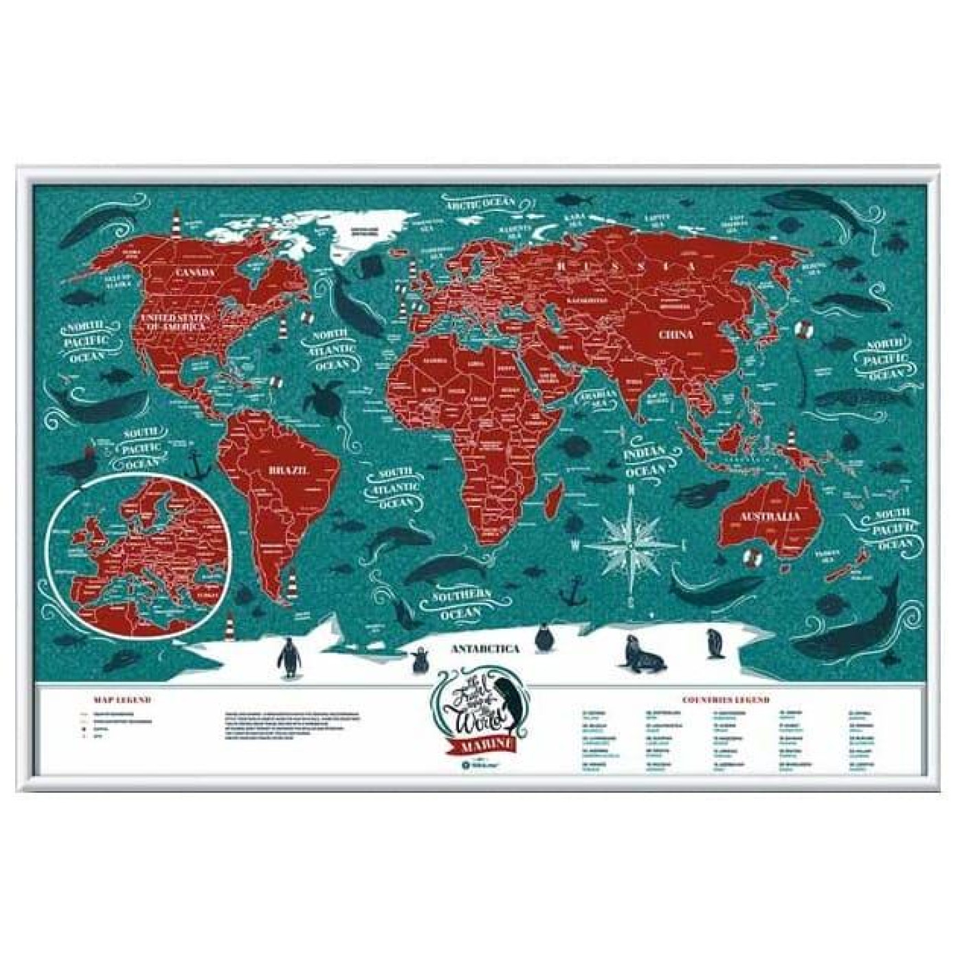 Настольная игра Скретч карта мира Travel Map™ Marine World (13020)