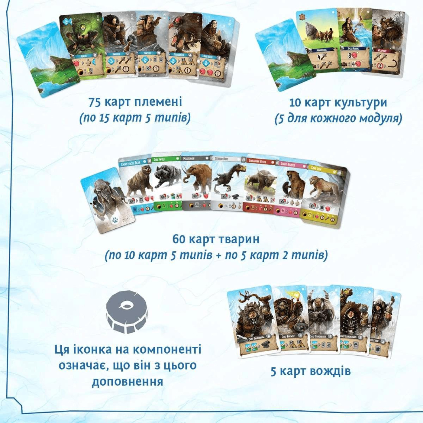 Настольная игра Нескинченна зима. Палеоамериканци - Пращури (igromopt46)