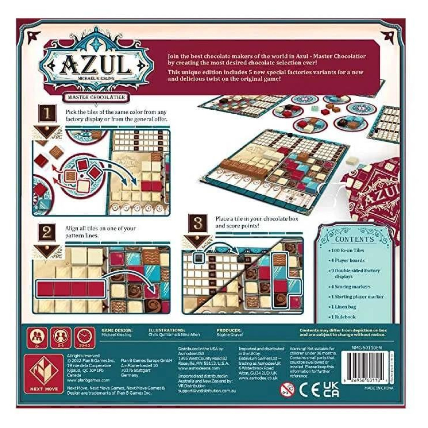Настольная игра Азул: Майстер Шоколатье (Azul. Master Chocolatier) (англ.) + QR-код на укр. правила (NMG60110EN)