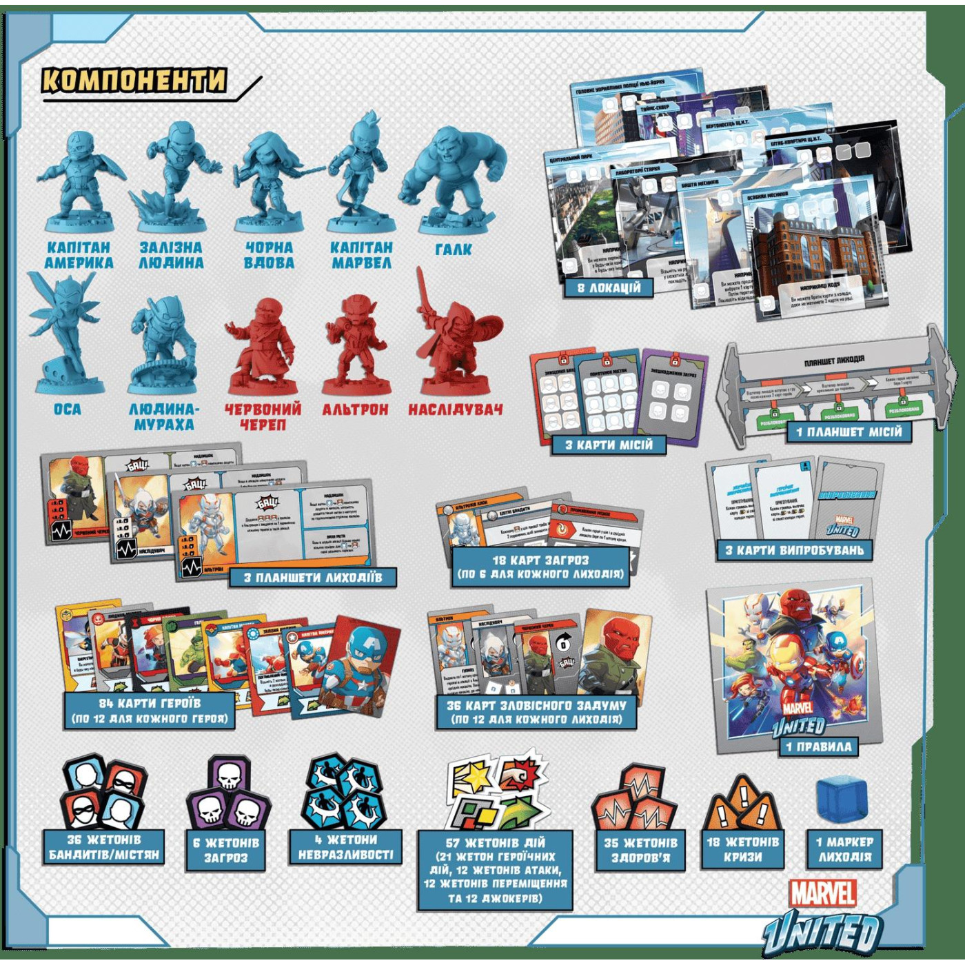 Настольная игра Geekach Games Marvel United. Украинське видання (GKCH035MUTK)