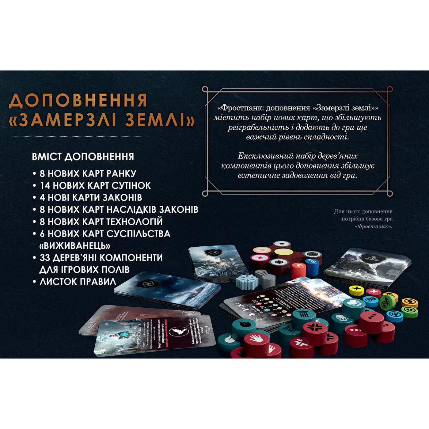 Настольная игра Frostpunk «Замерзли земли» (Frostlander Expansion) (UA) (Доповнення до настильнои гри) (FGKS002)