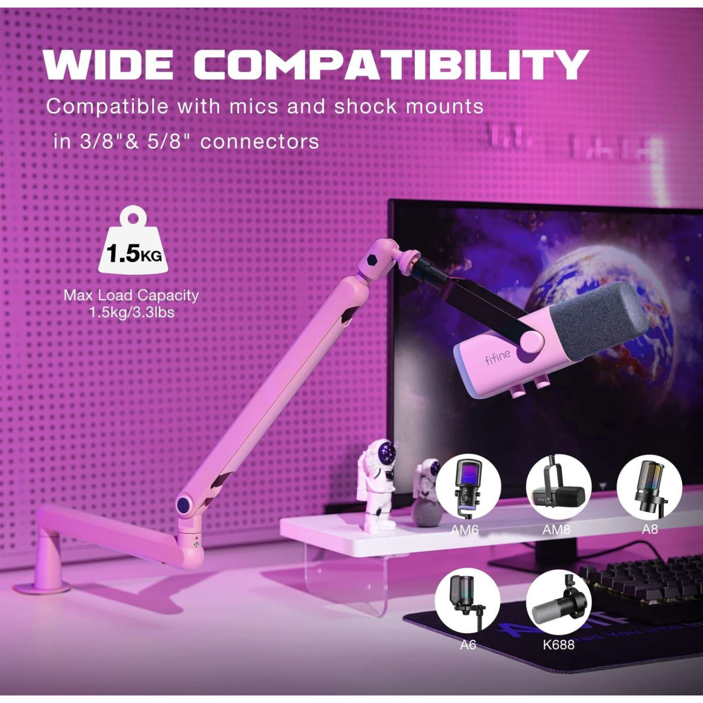 Стойка-пантограф Fifine Pink BM88P