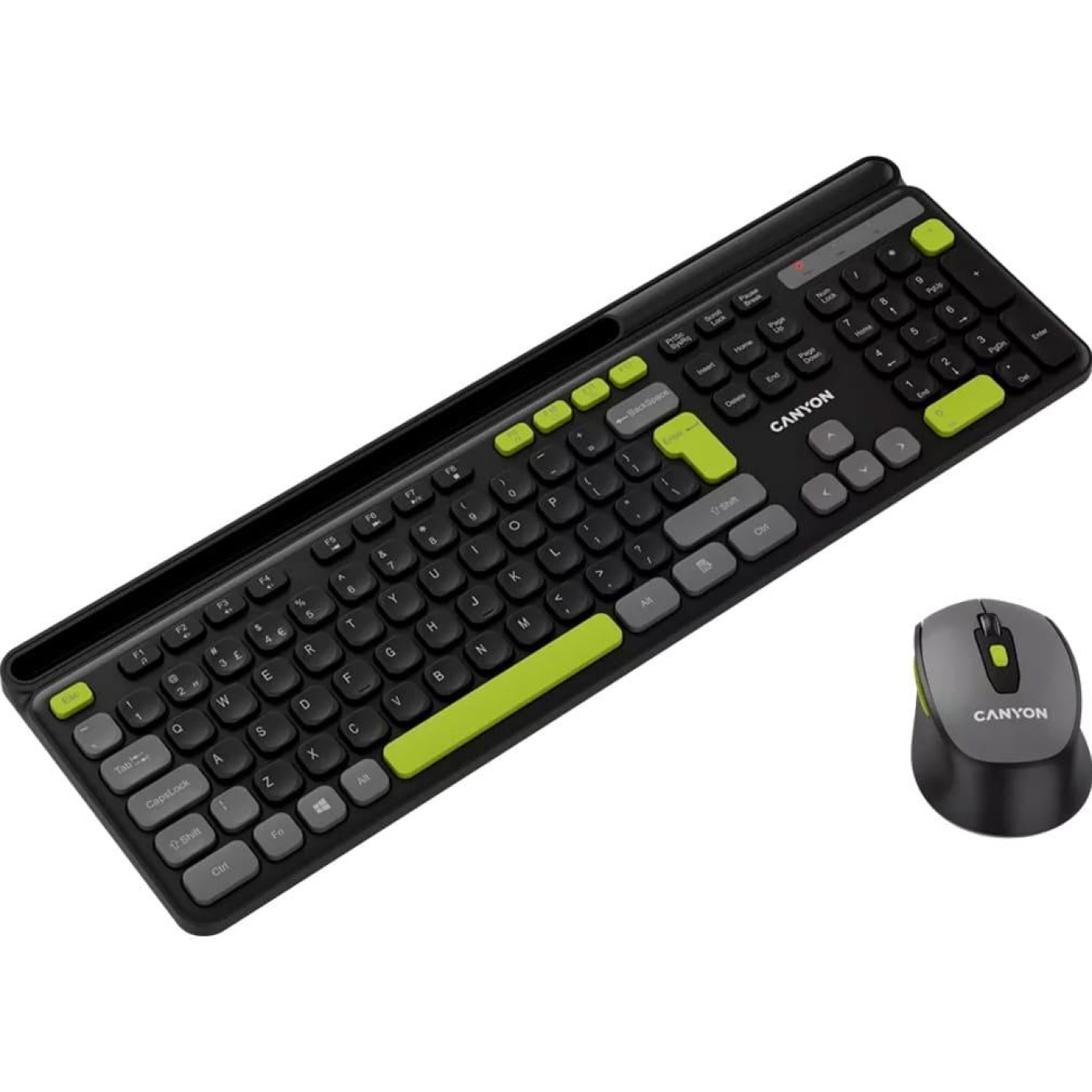 Комплект (Клавіатура та Миша) CANYON HSET-W5 EN AAA+AA Wireless Black