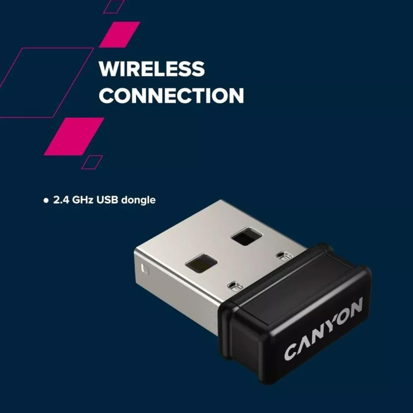Комплект (Клавіатура та Миша) CANYON HSET-W5 EN AAA+AA Wireless Black