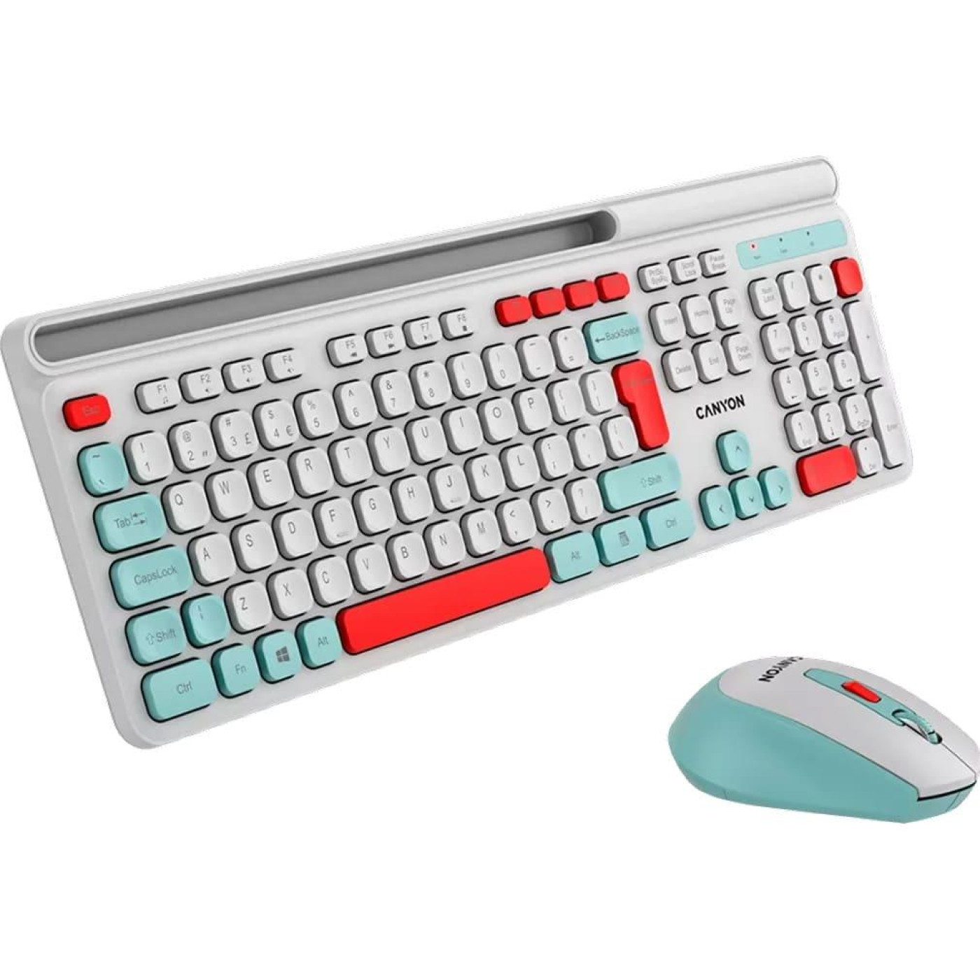 Комплект (Клавіатура та миша) Canyon HSET-W5 EN AAA+AA Wireless White (CNS-HSETW5WT)