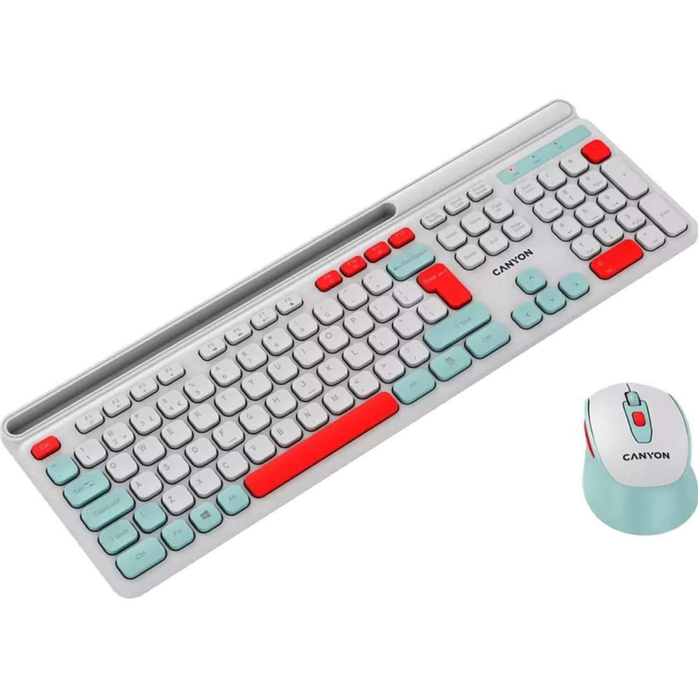 Комплект (Клавіатура та миша) Canyon HSET-W5 EN AAA+AA Wireless White (CNS-HSETW5WT)
