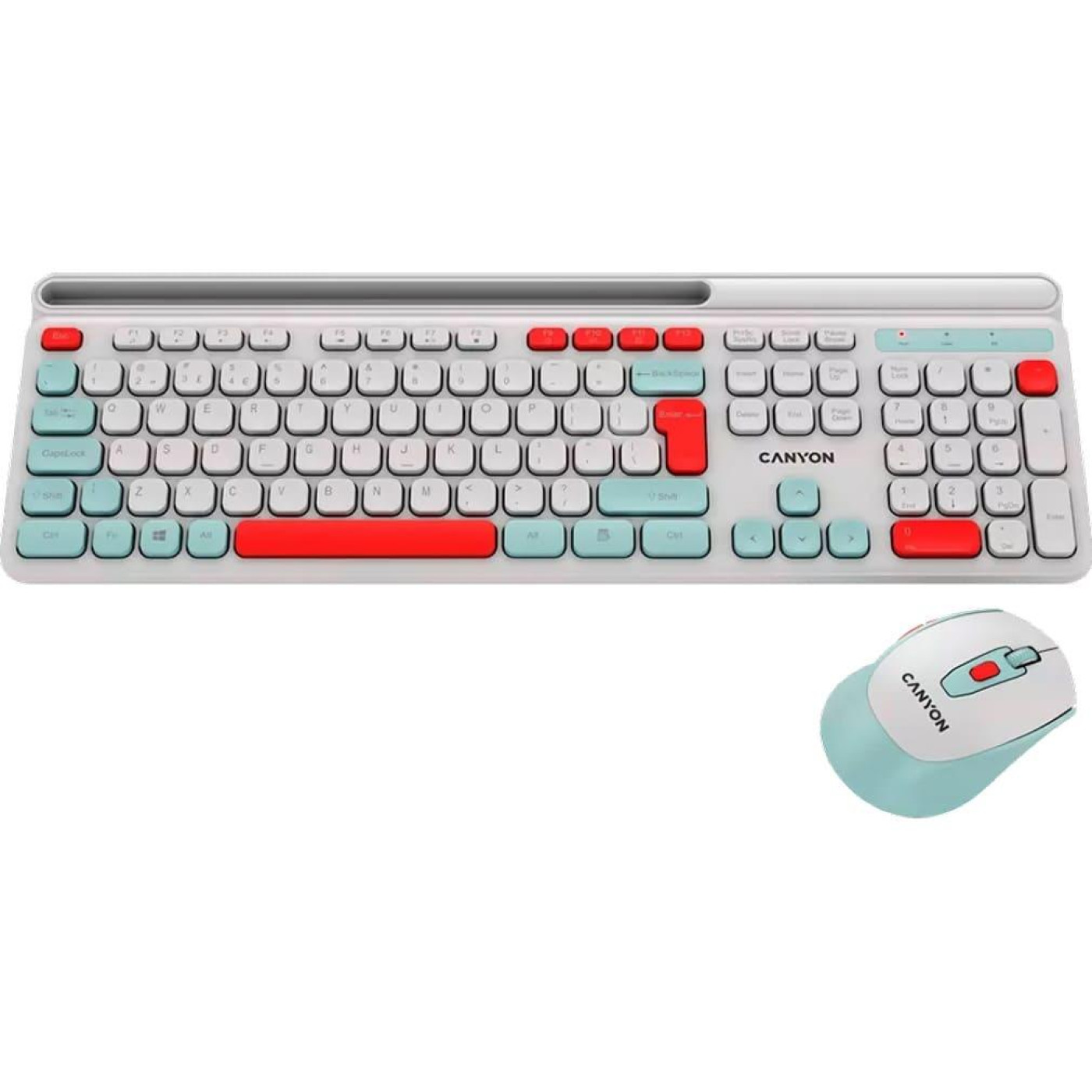 Комплект (Клавіатура та миша) Canyon HSET-W5 EN AAA+AA Wireless White (CNS-HSETW5WT)