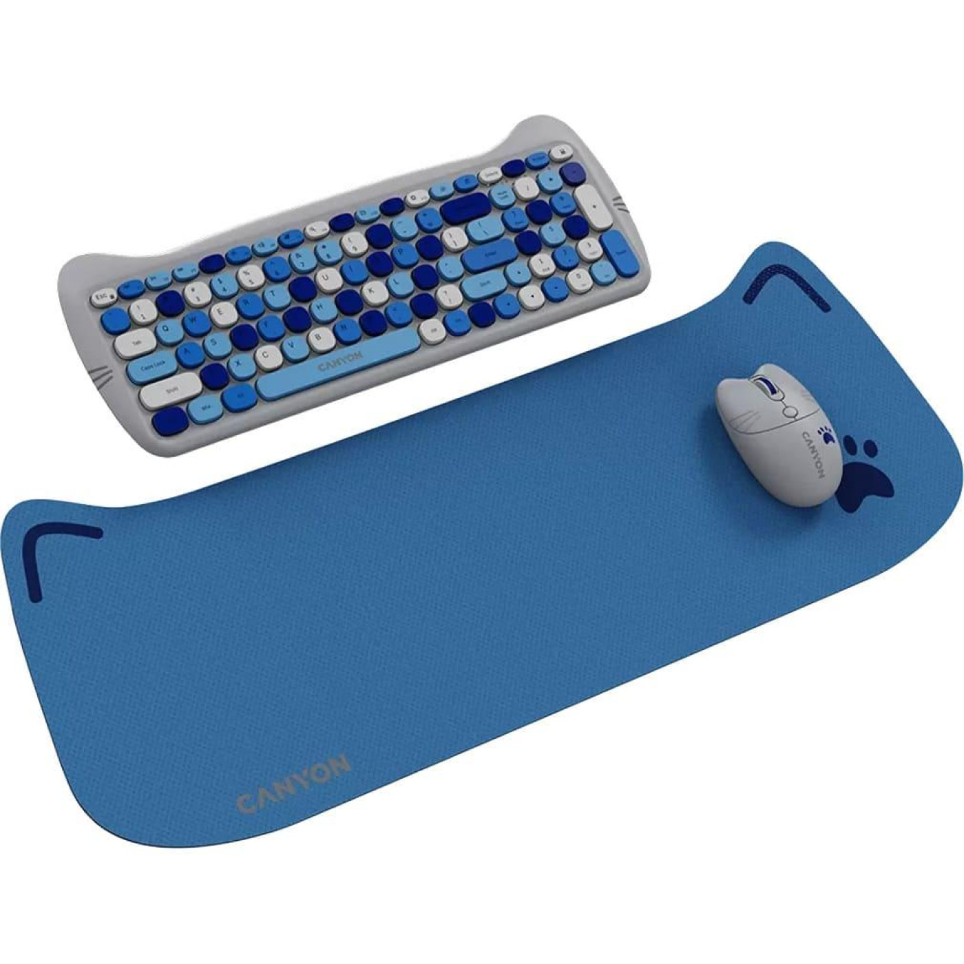 Комплект (Клавіатура та миша) Canyon HSET-W6 EN Kitty Edition AAA+АА Wireless Blue (CNS-HSETW6BL)