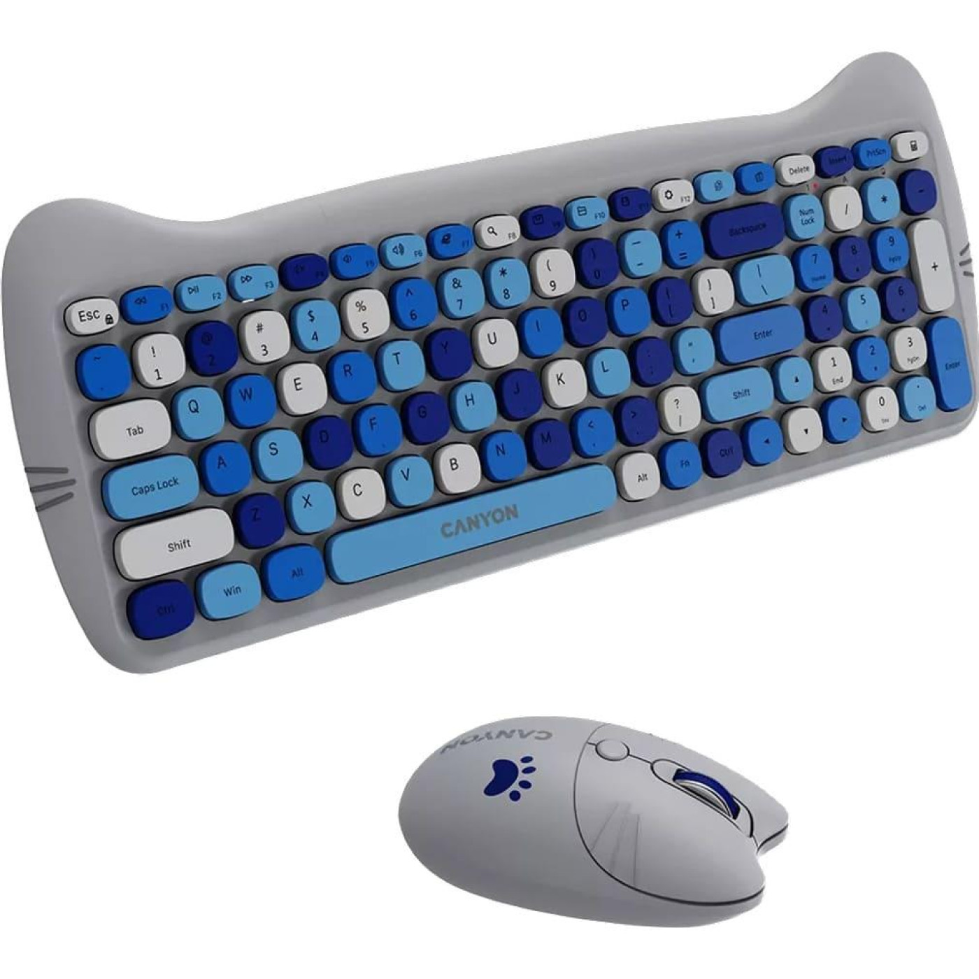 Комплект (Клавіатура та миша) Canyon HSET-W6 EN Kitty Edition AAA+АА Wireless Blue (CNS-HSETW6BL)