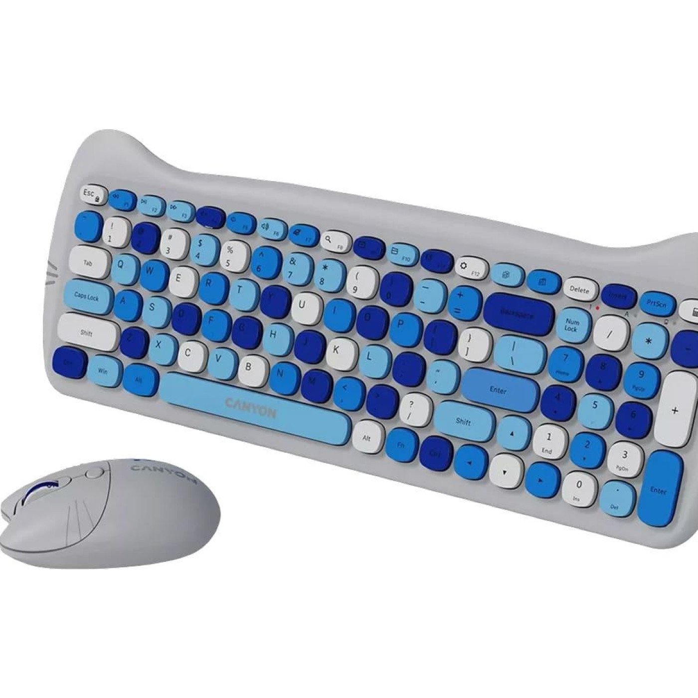 Комплект (Клавіатура та миша) Canyon HSET-W6 EN Kitty Edition AAA+АА Wireless Blue (CNS-HSETW6BL)