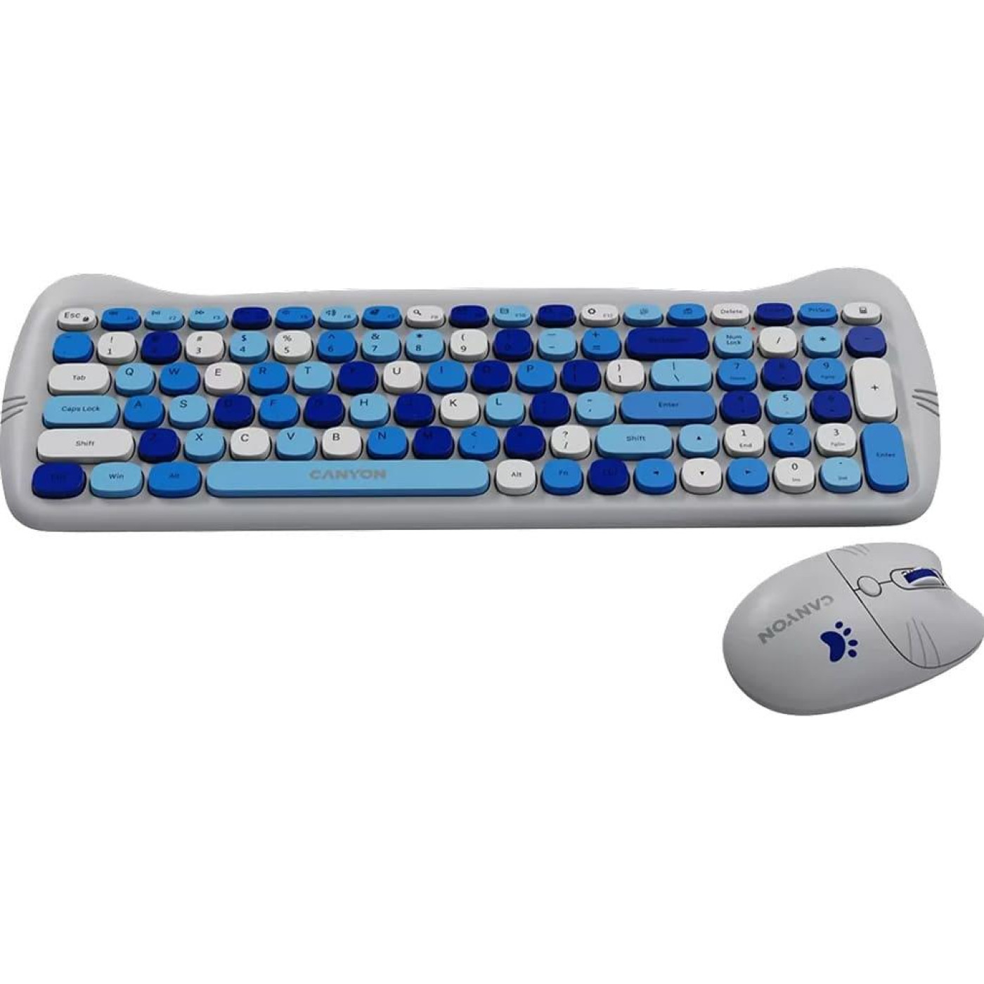 Комплект (Клавіатура та миша) Canyon HSET-W6 EN Kitty Edition AAA+АА Wireless Blue (CNS-HSETW6BL)