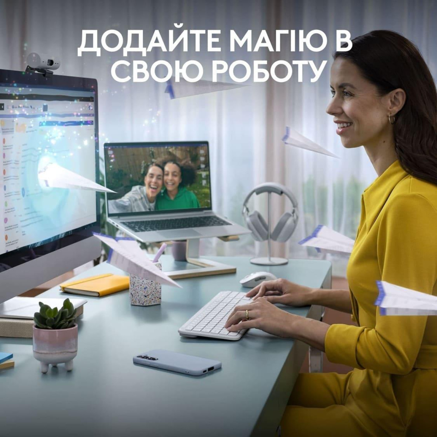 Комплект (Клавіатура та Миша) Logitech MK950 Wireless (920-012491) Off-White