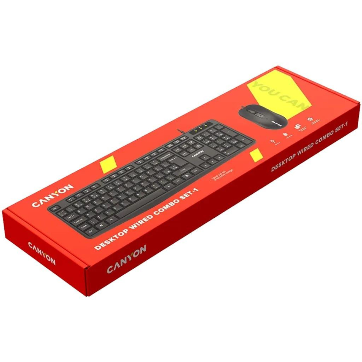 Комплект (клавиатура + мышь) Canyon USB Black (CNE-CSET1-RU)