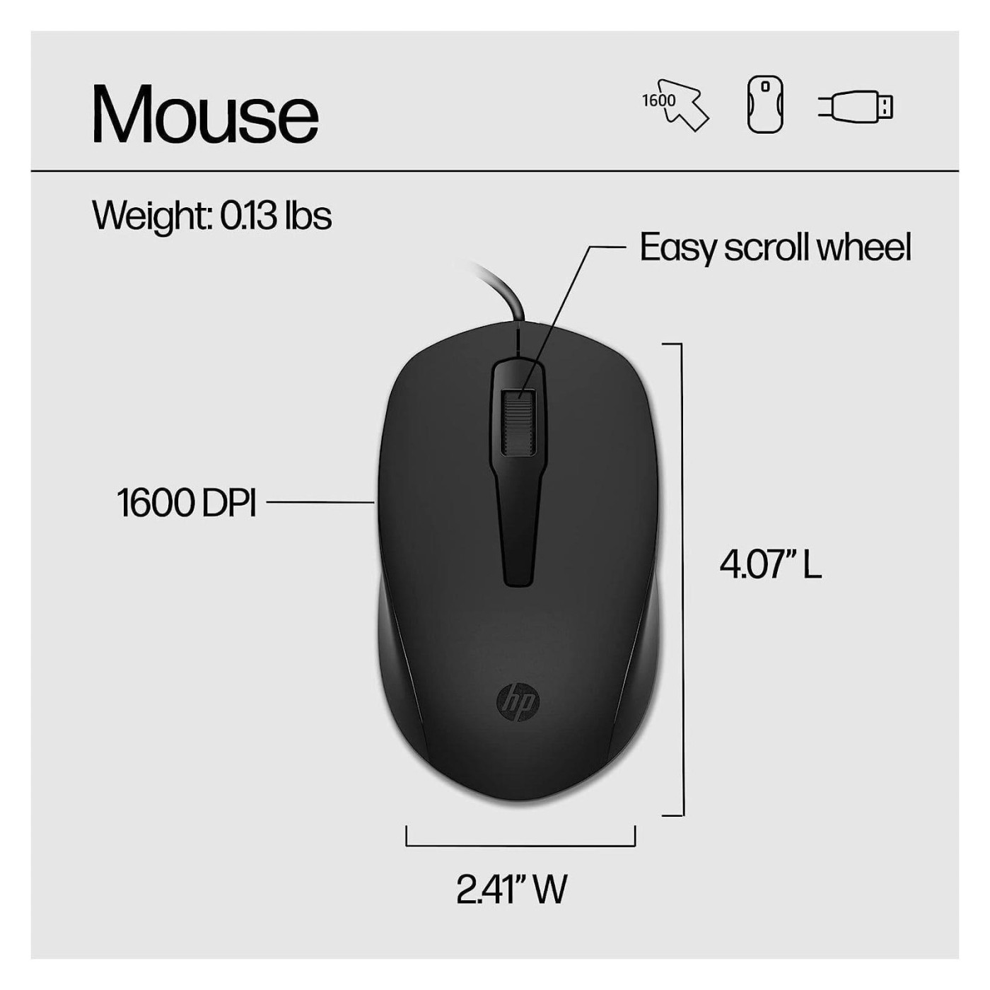 Комплект (Клавіатура та миша) HP 150 USB EN Black (240J7AA)
