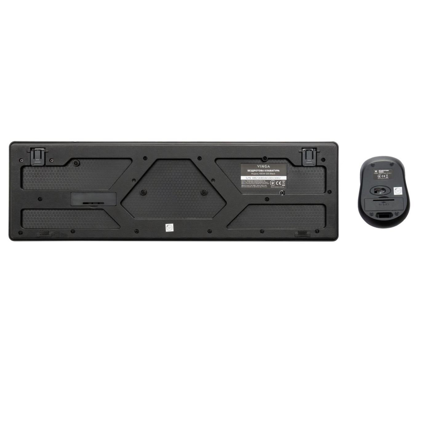 Комплект (Клавиатура и мышь) Vinga KBSW-100 Wireless Black (KBSW-100)