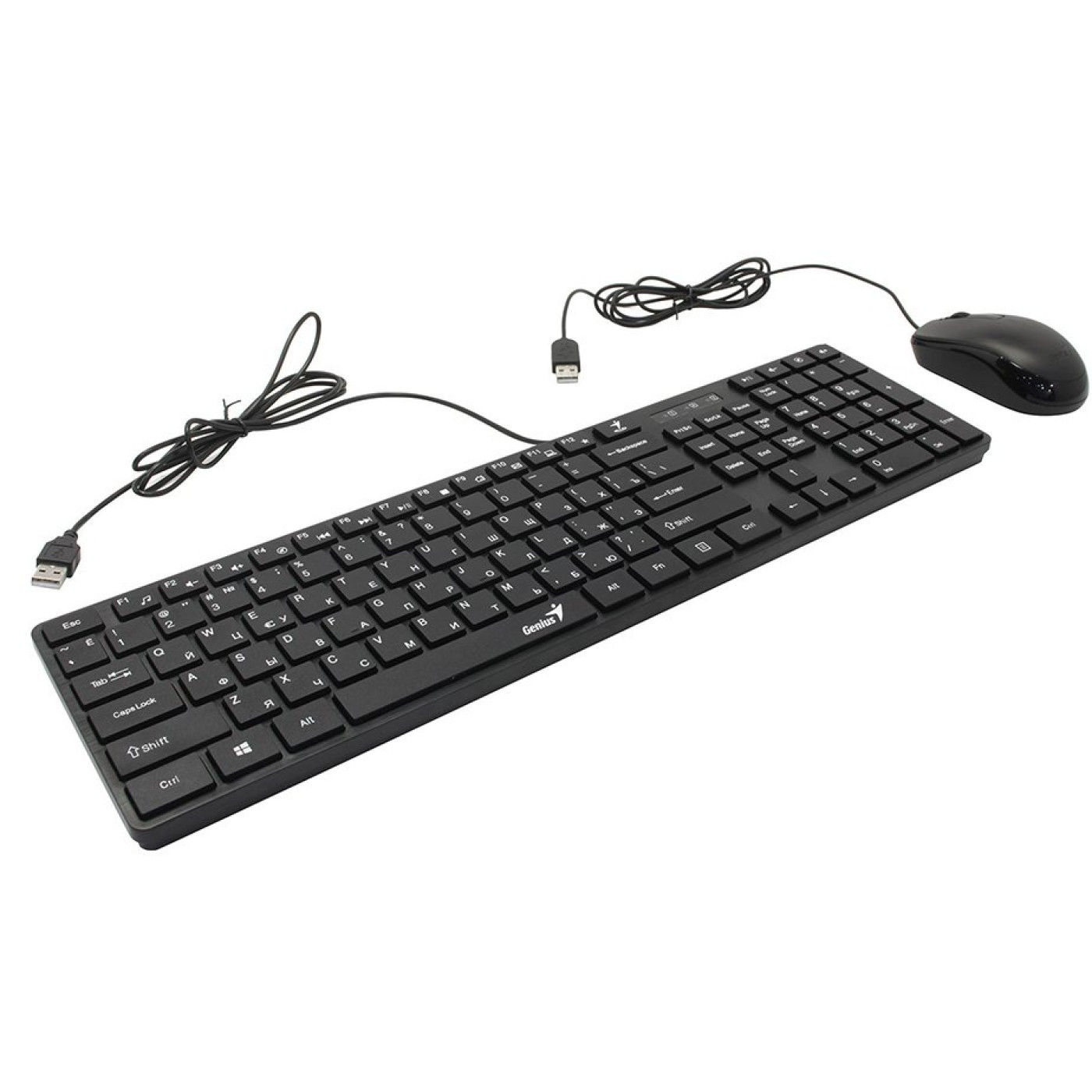 Комплект (клавиатура + мышь) Genius C-126 SlimStar USB Black Ukr (31330007407)