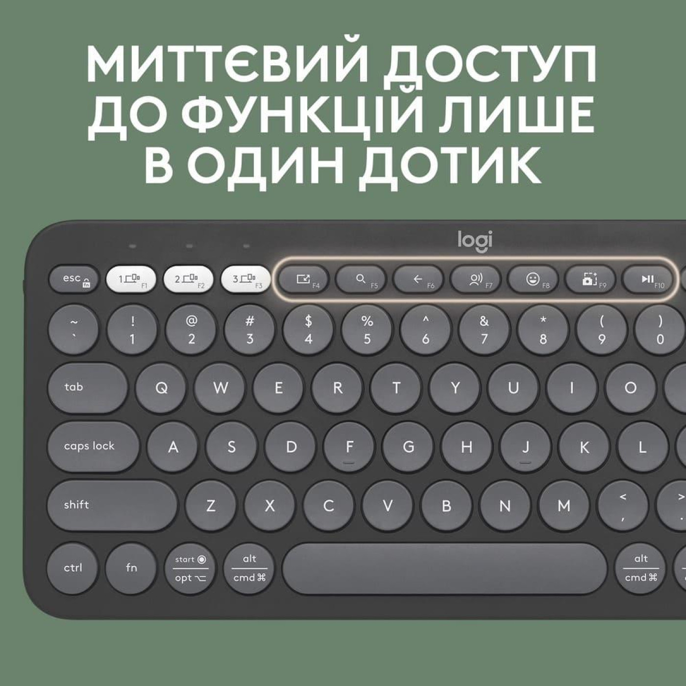Комплект (Клавіатура та миша) Logitech Pebble 2 Combo Tonal UA Graphite (920-012239)