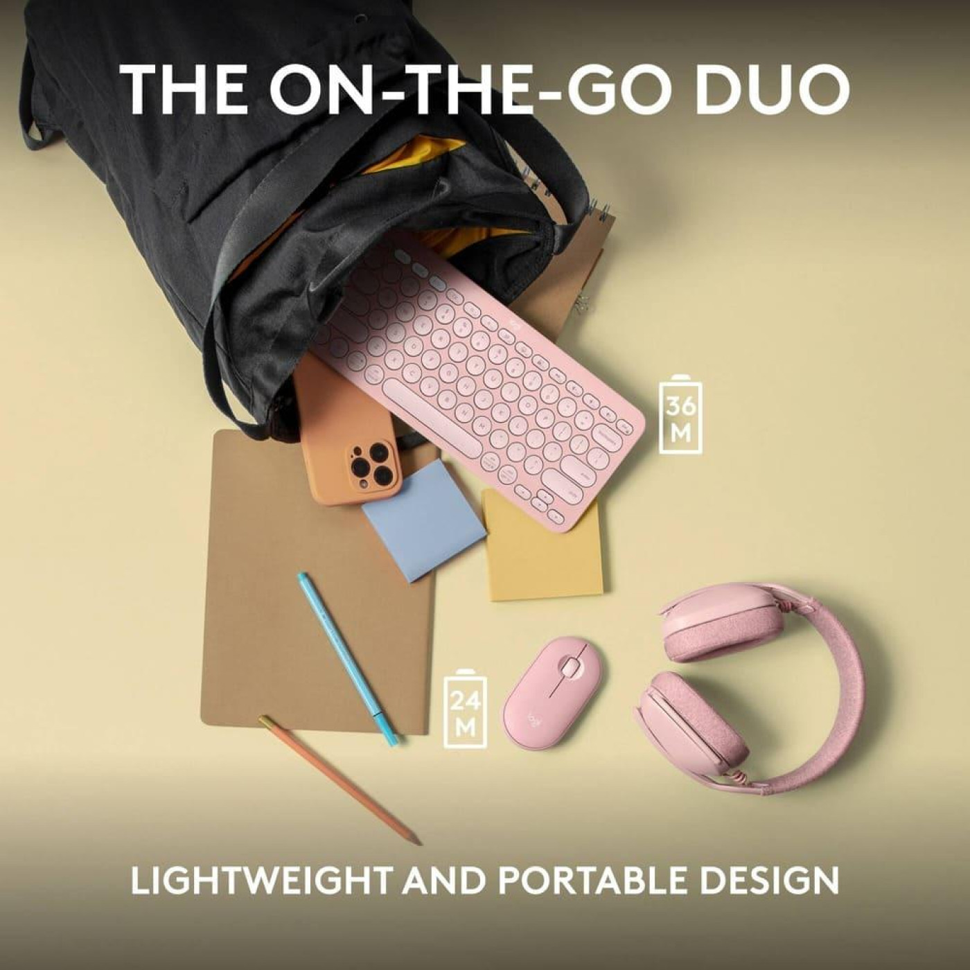 LOGITECH Pebble 2 Combo - TONAL ROSE - US INTъL - 2.4GHZ/BT - INTNL-973 - UNIVERSAL