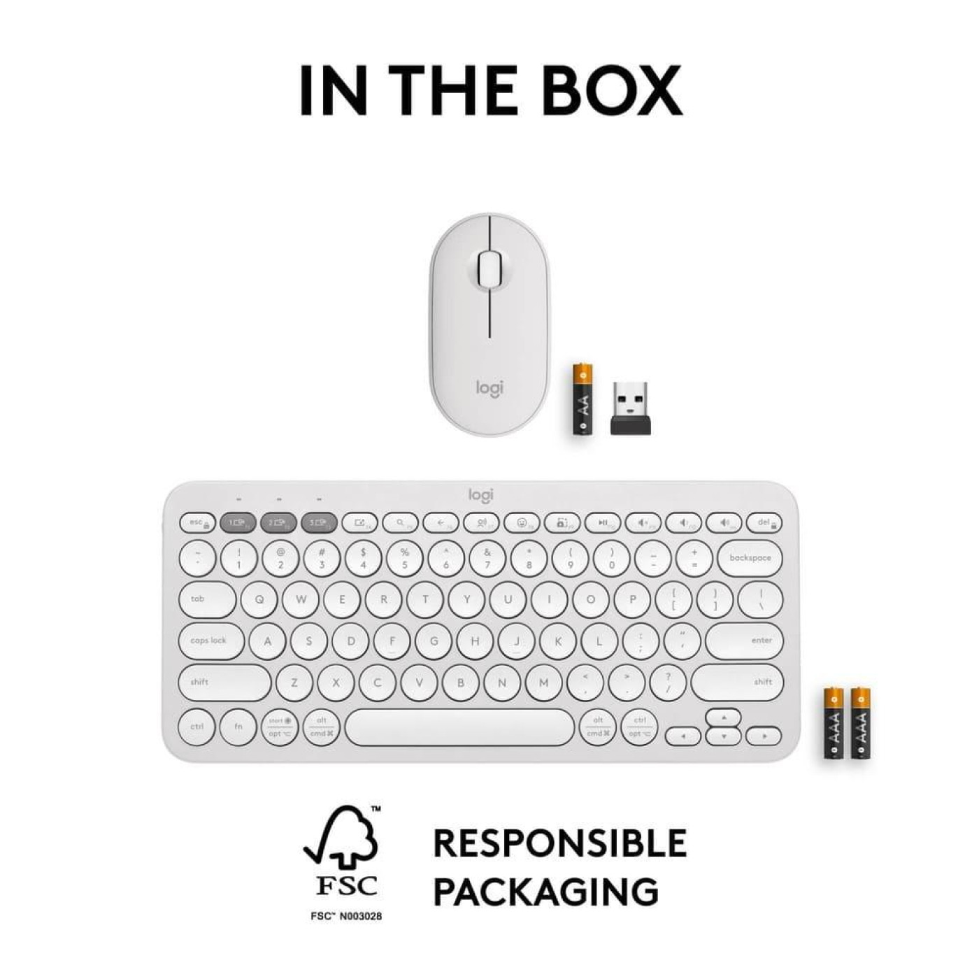 Комплект (Клавіатура та миша) Logitech Pebble 2 Combo Tonal UA White (920-012240)