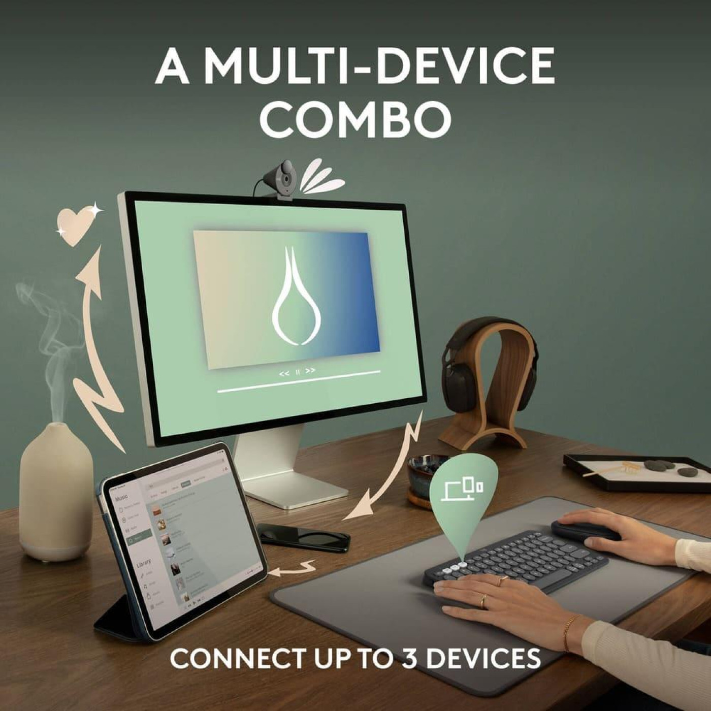 Комплект (Клавіатура та миша) Logitech Pebble 2 Combo Tonal UA White (920-012240)