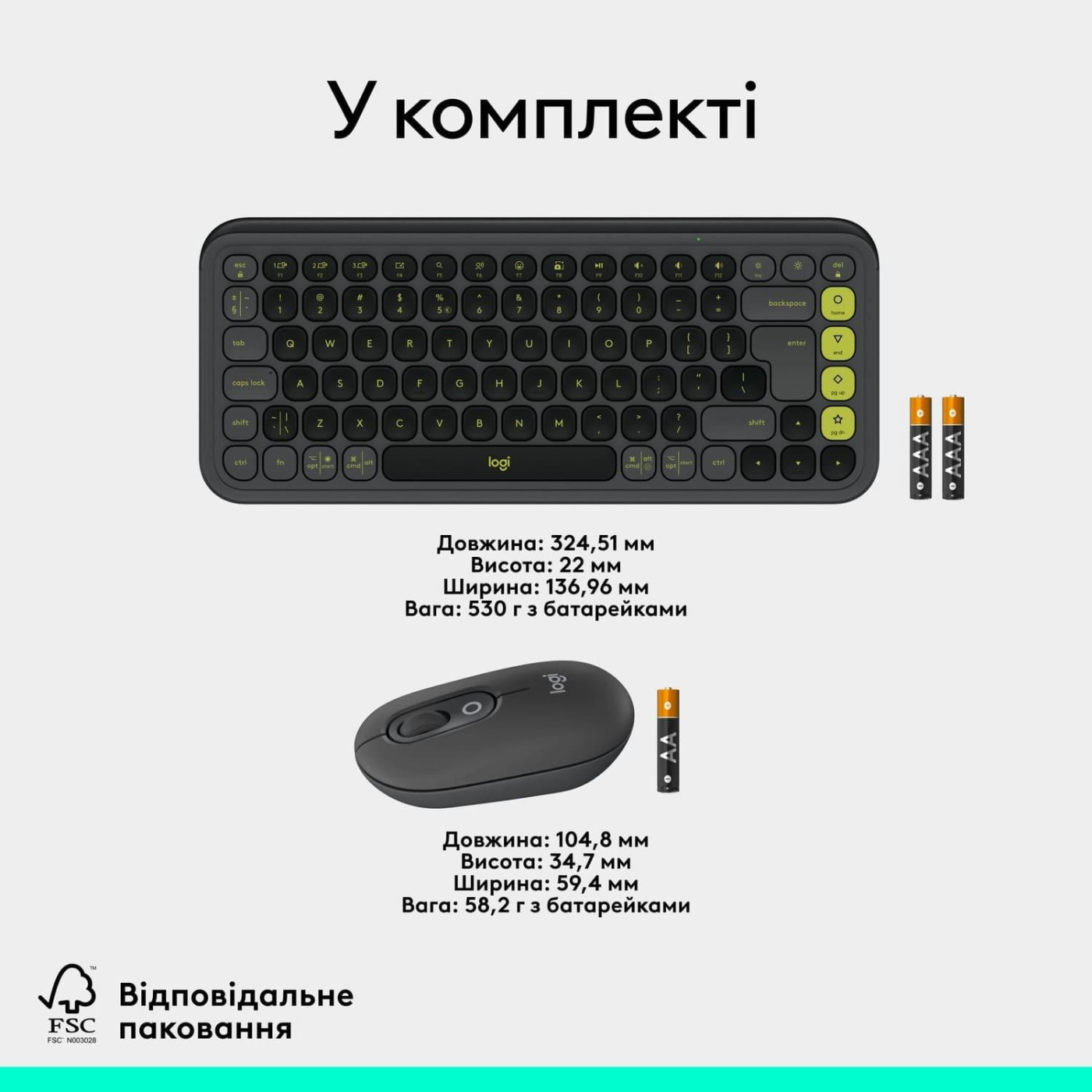 Комплект (Клавіатура та Миша) Logitech Pop Icon Combo (920-013156) Graphite