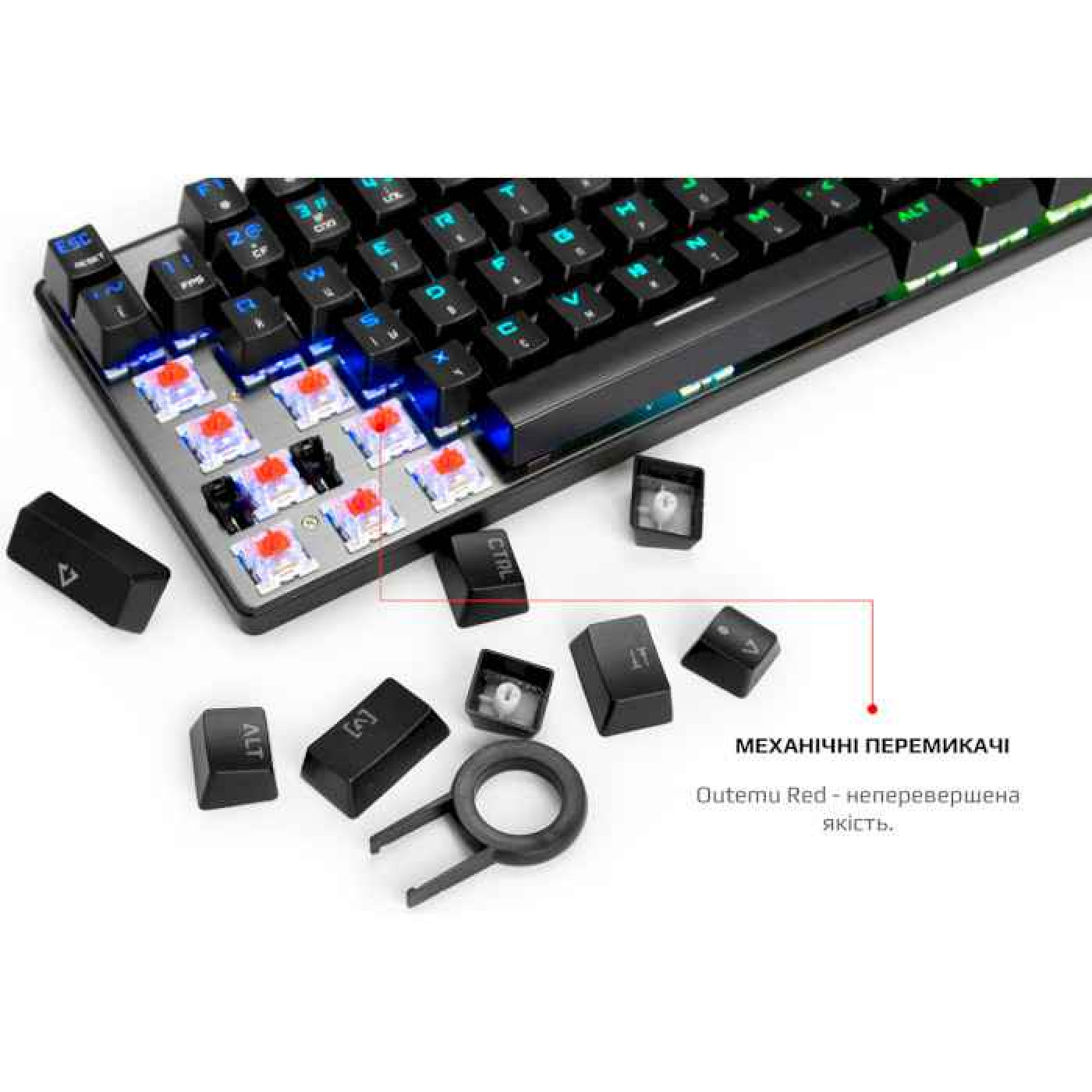 Комплект (клавіатура + миша) Motospeed CK888 Outemu Red Silver/Black USB (mtck888mr)