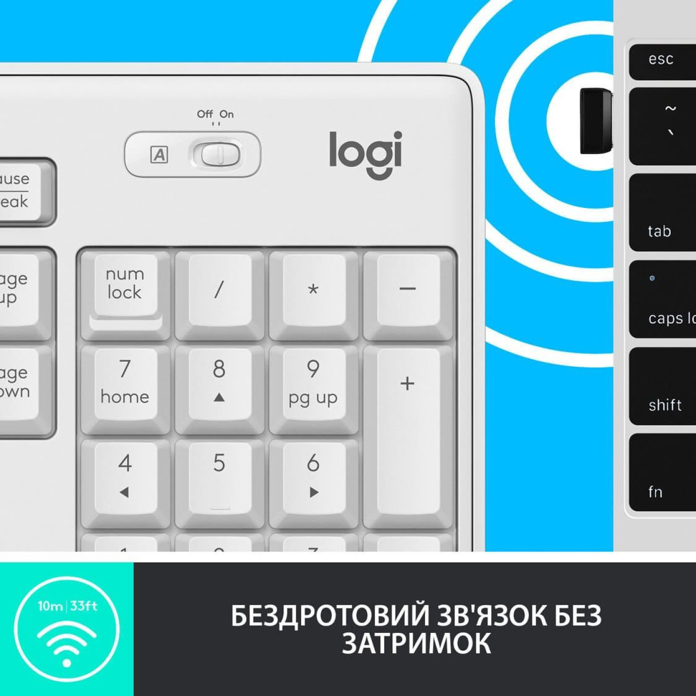 Комплект (Клавиатура та Миша) Logitech MK295 Silent Combo (920-009824) Wireless Off-White