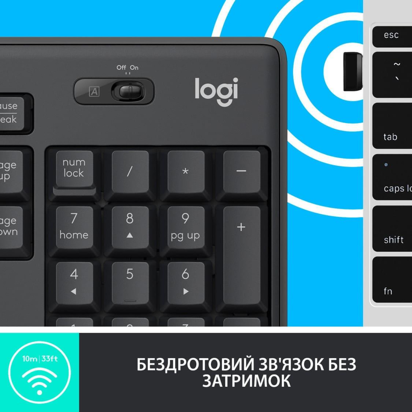 Комплект (Клавиатура та Миша) Logitech MK295 Silent Combo (920-009800) Wireless Graphite
