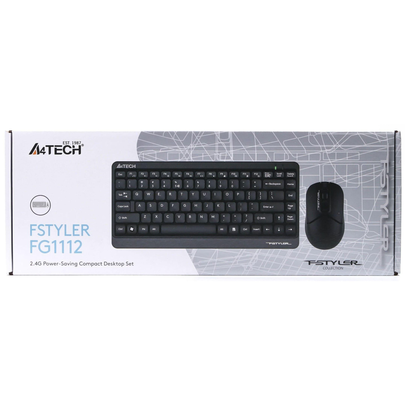 Беспроводной комплект (клавиатура + мышь) A4Tech FG1112 Fstyler Wireless Black (FG1112 (Black))