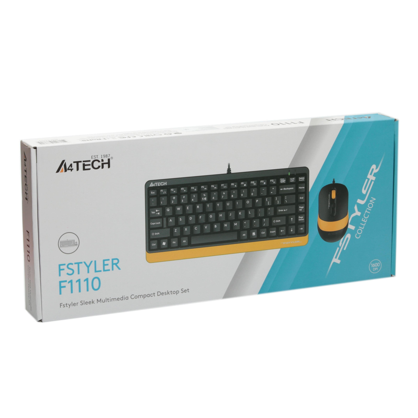 Комплект (Клавіатура та миша) A4Tech F1110 Fstyler USB Black-Yelloy (F1110 (Bumblebee))